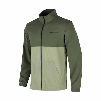 Skechers Retro Colorblock Zip Jacket - Breathable Sportswear in Deep Green P224M063-00L2