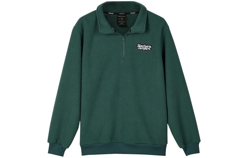 Skechers Retro Half-Zip Pullover Collar Sweatshirt in Olive Green L423M088-02ZG