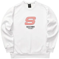 Skechers Retro Letter Crewneck Unisex Sweatshirt - White L321U139-0019 Skechers Retro Letter Crewneck Unisex Sweatshirt - White L321U139-0019