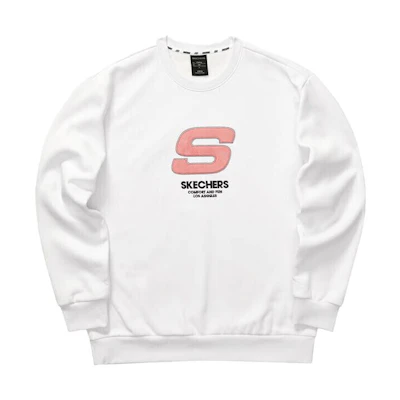 Skechers Retro Letter Crewneck Unisex Sweatshirt - White L321U139-0019