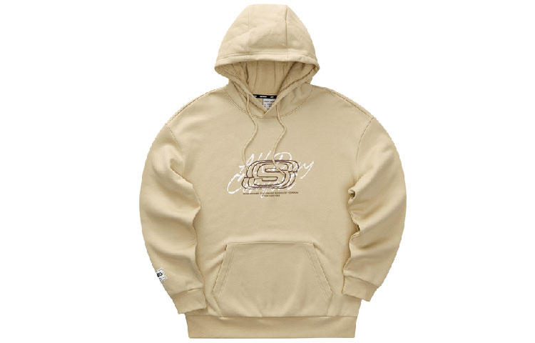 Skechers Retro Letter Print Cream Sweatshirt Unisex Casual Style L323U081-028R