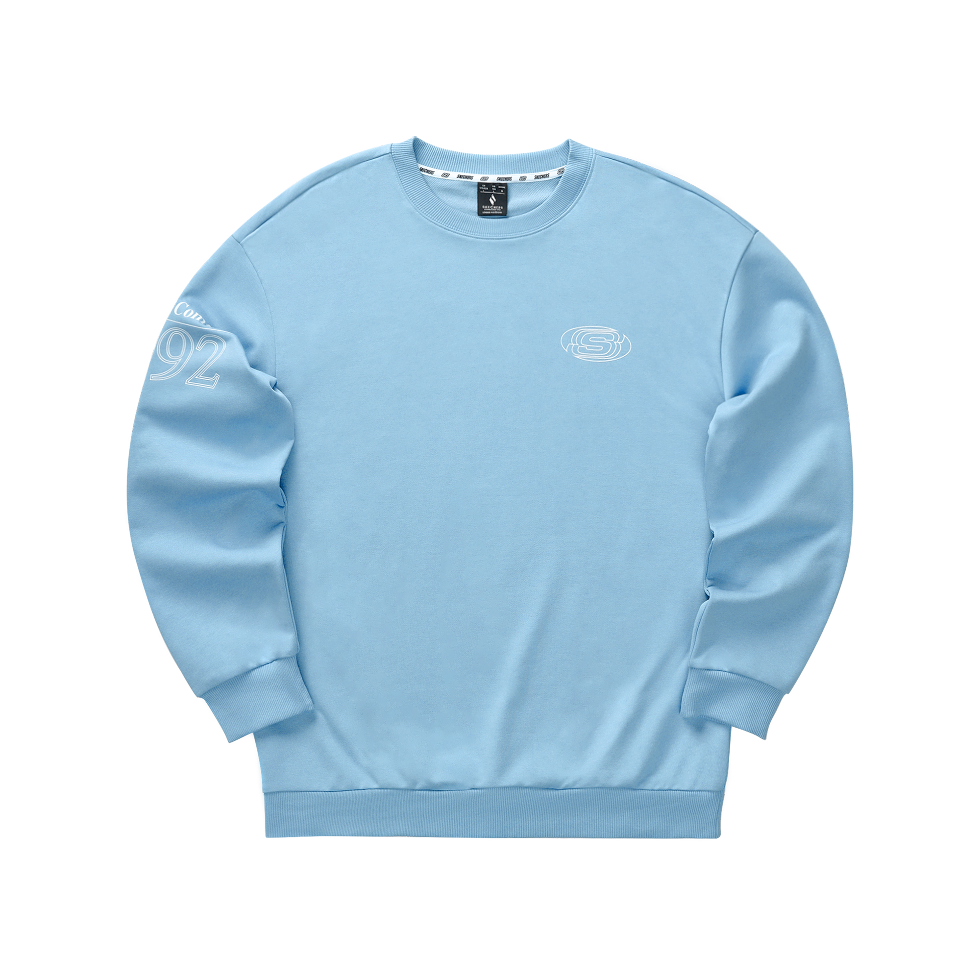 Skechers Retro Loose Fit Crewneck Sweatshirt Glacier Blue Unisex Casual Apparel L324U096-04K4