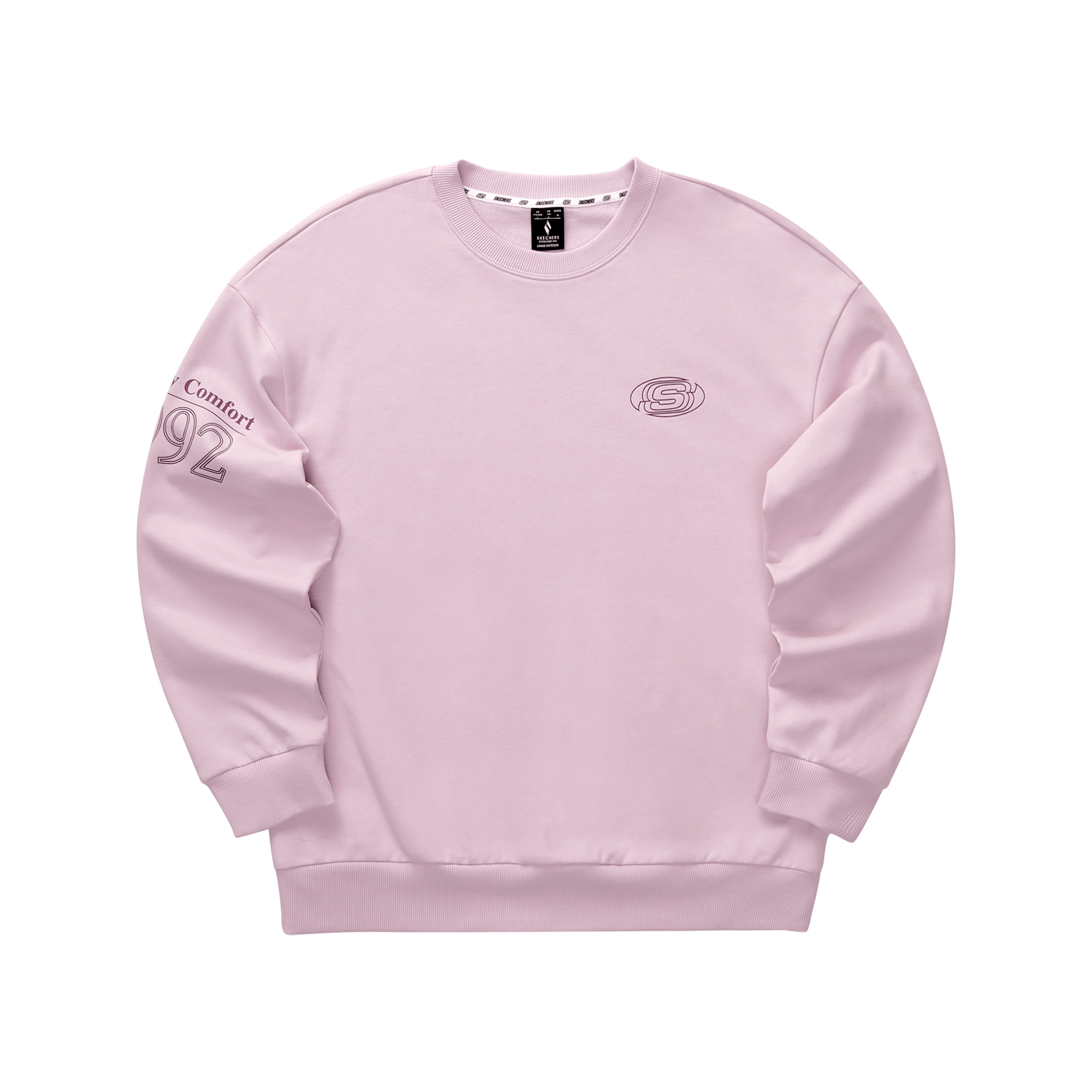 Skechers Retro Sport Loose Fit Crewneck Sweatshirt Unisex - Lilac Pink L324U096-04QT