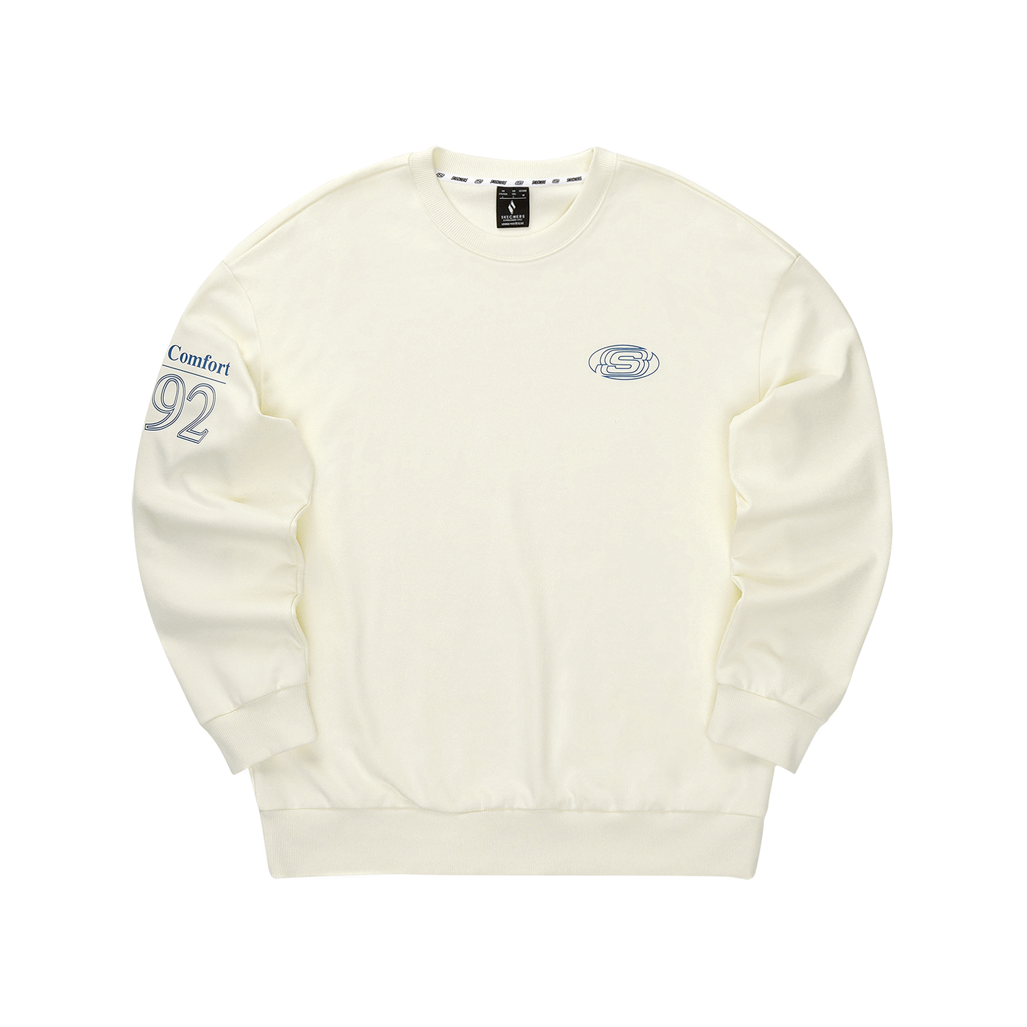 Skechers Retro Sports Loose Fit Crewneck Sweatshirt Unisex - Pure White L324U096-01SV
