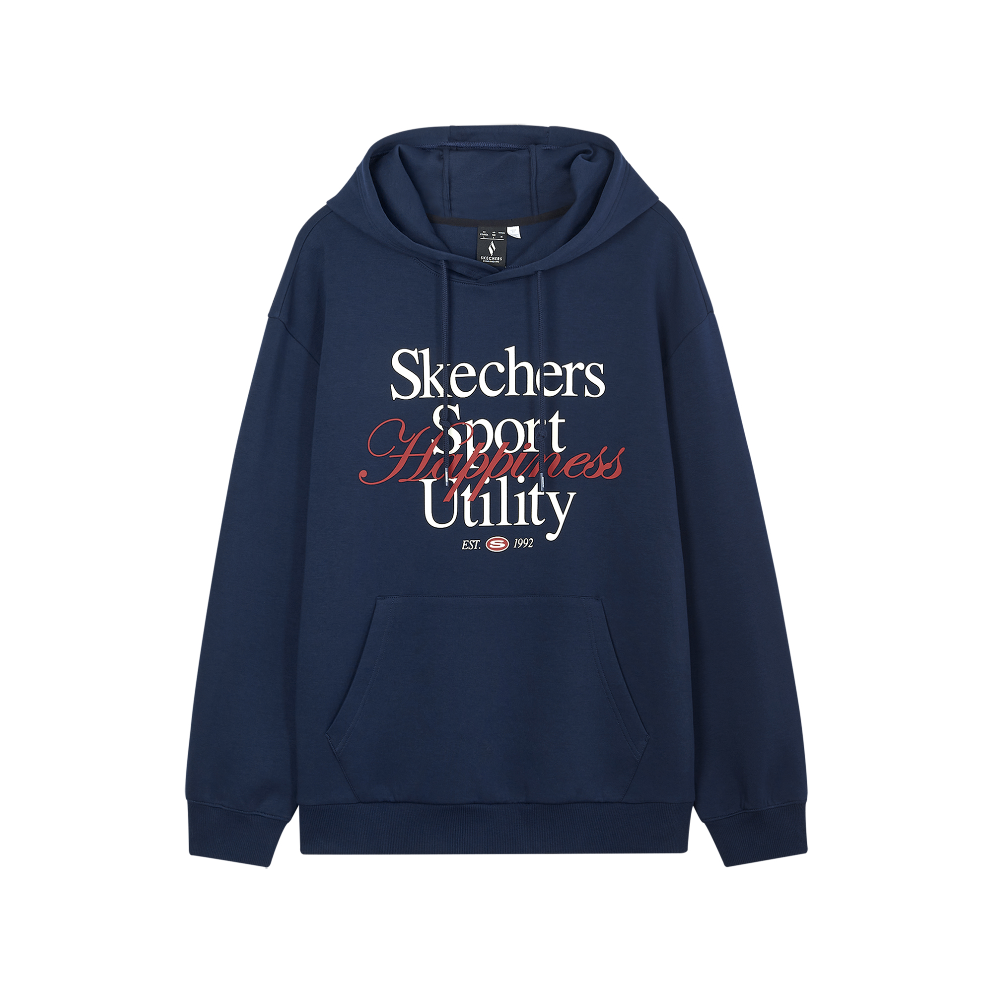 Skechers Retro Street Style Navy Blue Pullover Hoodie - Warm & Comfortable L324U022-002Z