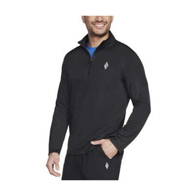 Skechers Rival 1/4 Zip Black Casual Pullover Long-Sleeve Sweatshirt LT16-BLK