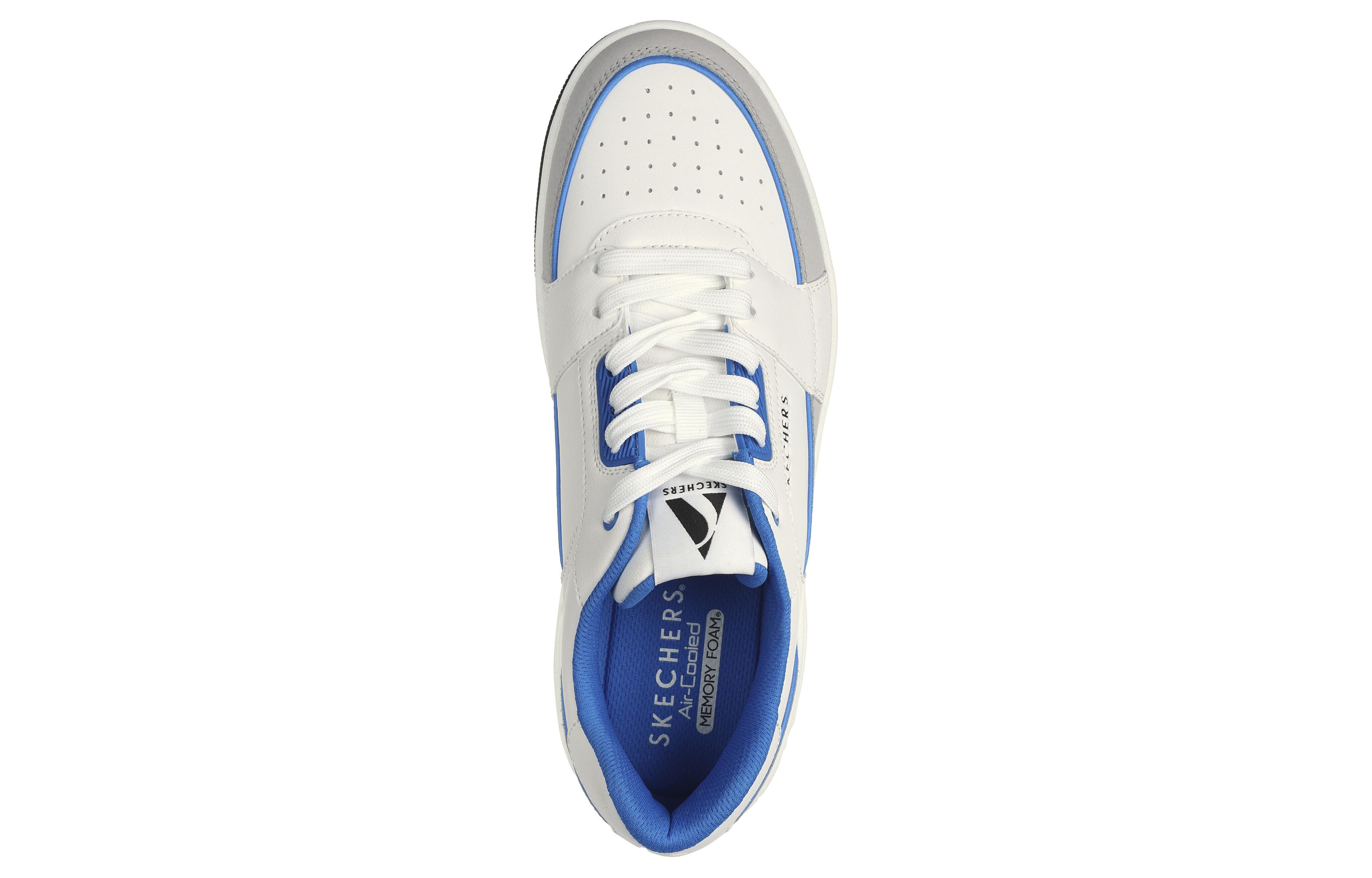 Lookbook Kasut Lari Skechers Rendah 'Selesa Serbaguna Anti-Gelincir Tahan Lama Putih Biru' 183140-WBL