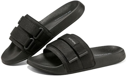 Skechers Side Lines 2.0 防滑耐磨通風 運動拖鞋 男款 黑 Lookbook Skechers Side Lines 2.0 防滑耐磨通風 運動拖鞋 男款 黑
