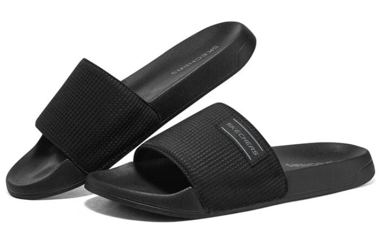 Shop Skechers Side Lines 2.0 防滑耐磨輕便運動拖鞋 男款 黑