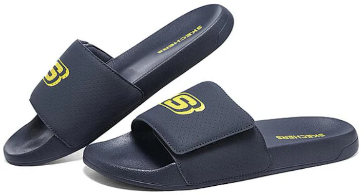 Skechers Side Lines 2 防滑耐磨 運動拖鞋 男款 藍黃 Shop Skechers Side Lines 2 防滑耐磨 運動拖鞋 男款 藍黃