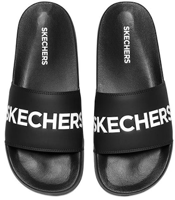 Skechers Side Lines 休閒拖鞋 純黑 Shop Skechers Side Lines 休閒拖鞋 純黑