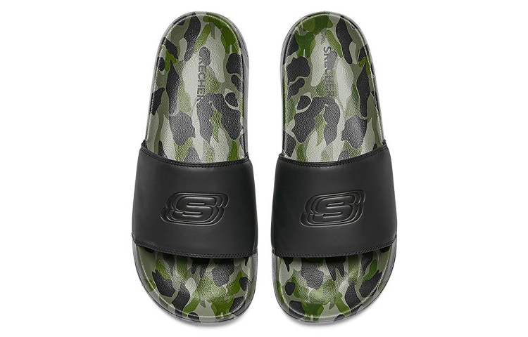 Shop Skechers Side Lines 'Negro Verde' 8790102-OLV