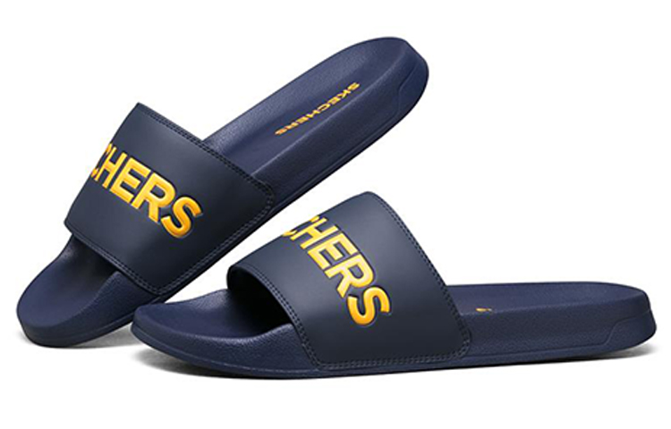 Lookbook スケッチャーズ サイドライン 紺黄スリッパ
(Sukecchaazu Said Rain Konki Suripa) 8790061-NVYL