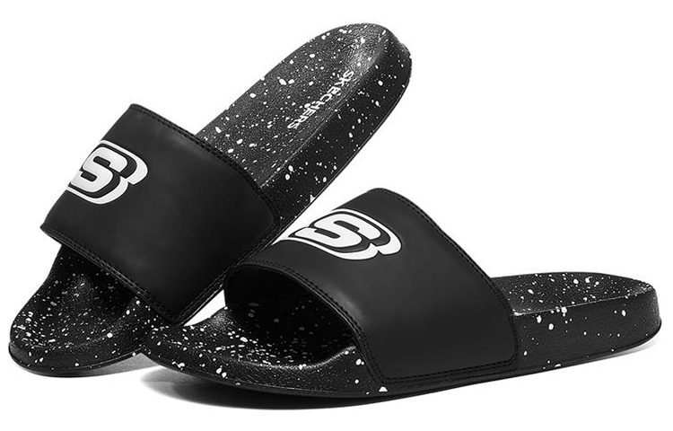 Lookbook スケッチャーズ サイドライン カジュアルスリッパ (黒) 8790107-BKW