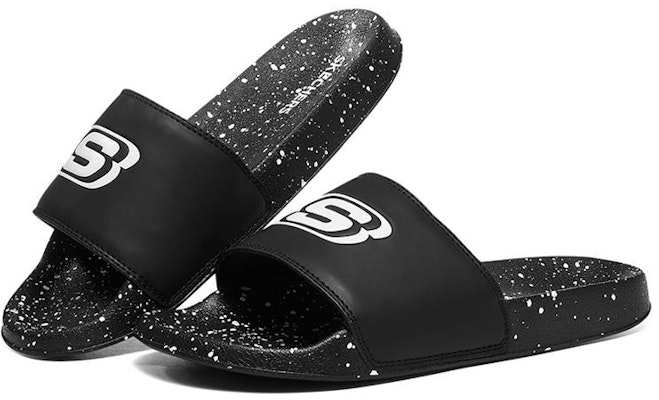 Skechers Side Lines Selipar Kasual Hitam 8790107-BKW Lookbook Skechers Side Lines Selipar Kasual Hitam 8790107-BKW