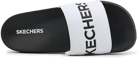 Shop Skechers Side Lines Cozy Non-Slip Sports Slippers White 8790061-WBK