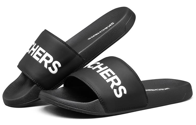 Lookbook Skechers Side Lines Sandal Ringan Nyaman Hitam Untuk Olahraga Luar Ruangan 8790108-BLK