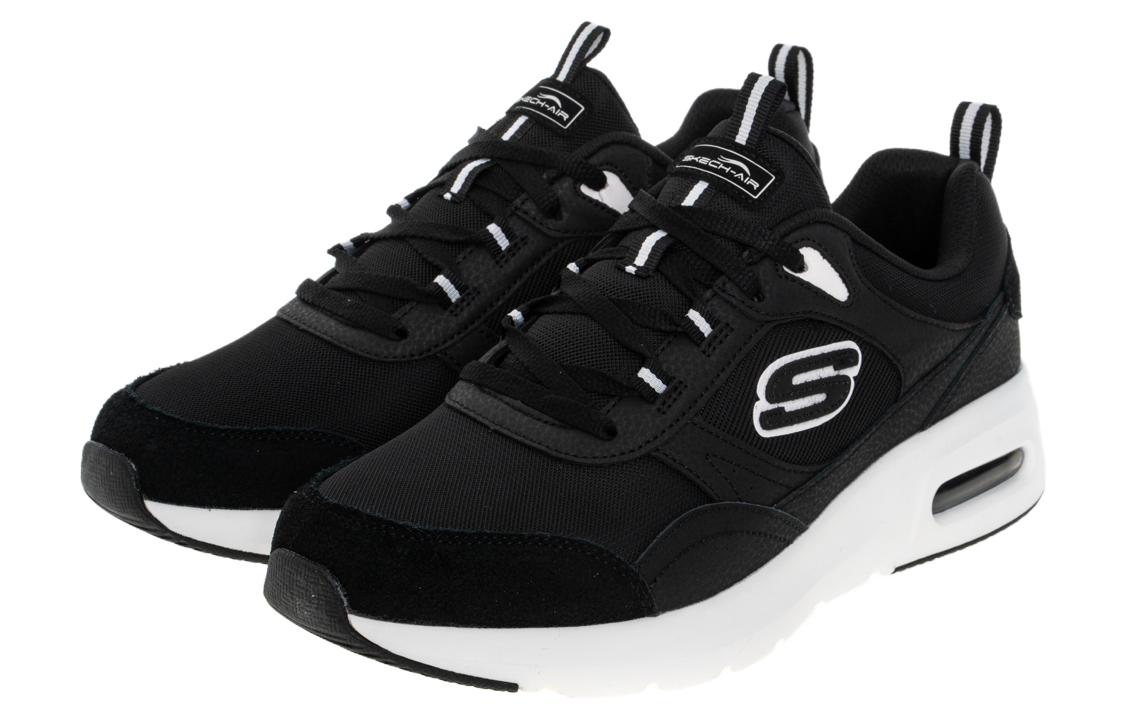 Lookbook Skechers SKECH-AIR COURT 舒適 百搭 休閒 耐磨透氣 低筒 跑步鞋 男款 黑色
