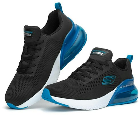 Skechers SKECH-AIR Stratus 低筒 跑步鞋 男款 褐白紅 Lookbook Skechers SKECH-AIR Stratus 低筒 跑步鞋 男款 褐白紅