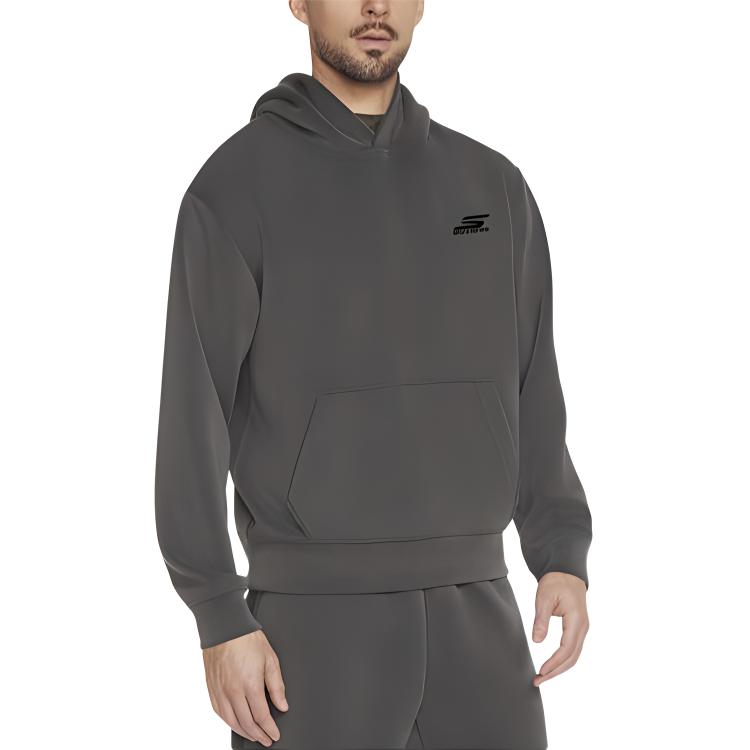 Skechers Skech Cloud Elevate Charcoal Hoodie Casual Outdoor Pullover HD42-BKCC