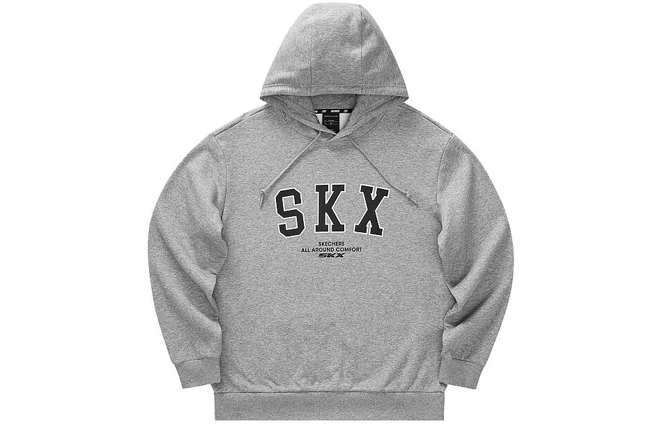 Skechers SKX Classic Hoodie with Letter Print for Men in Heather Gray P422M063-004F