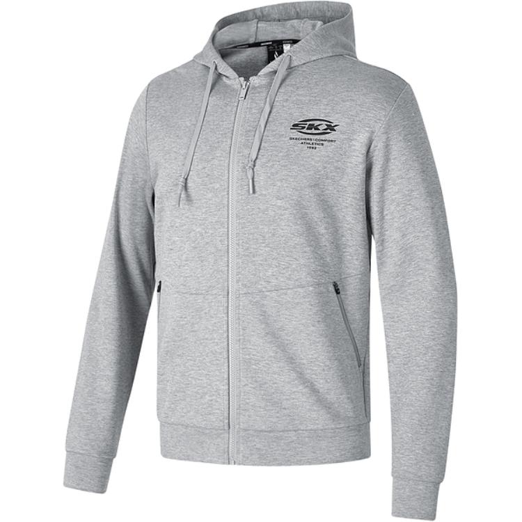 Skechers SKX Hooded Zip-Up Comfort Jacket in Heather Grey P423M046-00RP