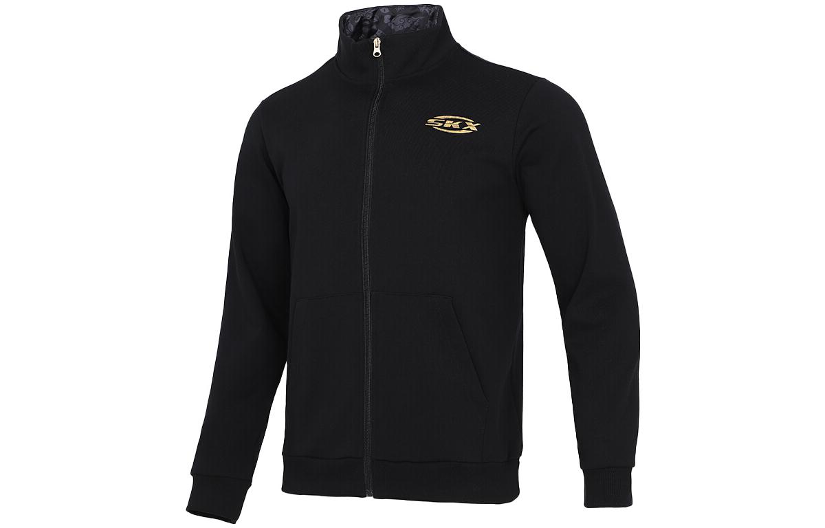 Skechers SKX New Year Series Black Letter Print Zip-Up Jacket P122M010-0018