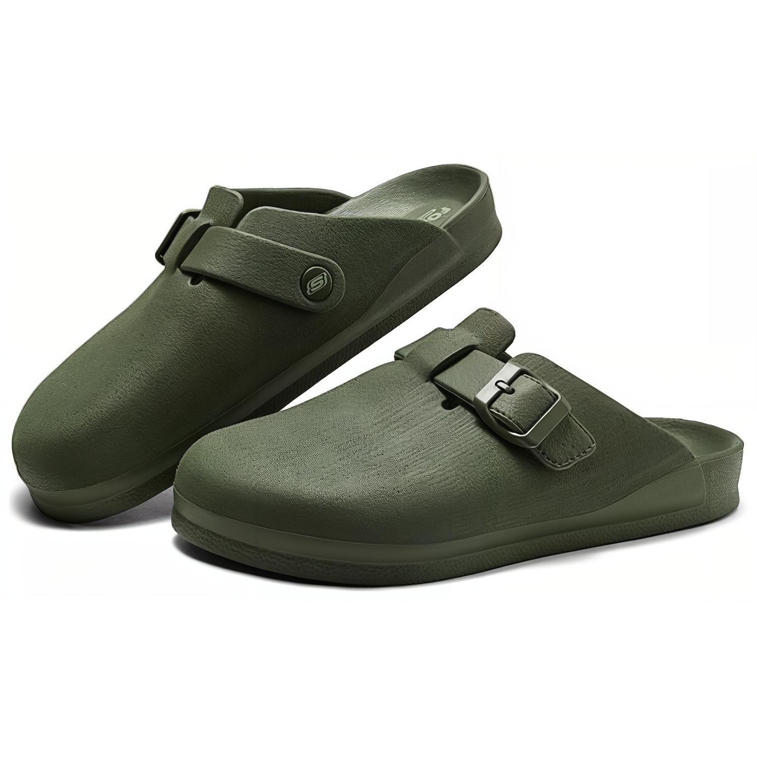 Lookbook スケッチャーズ スライド 'クワイエットドライ グリーン' 243070-OLV 243070-OLV