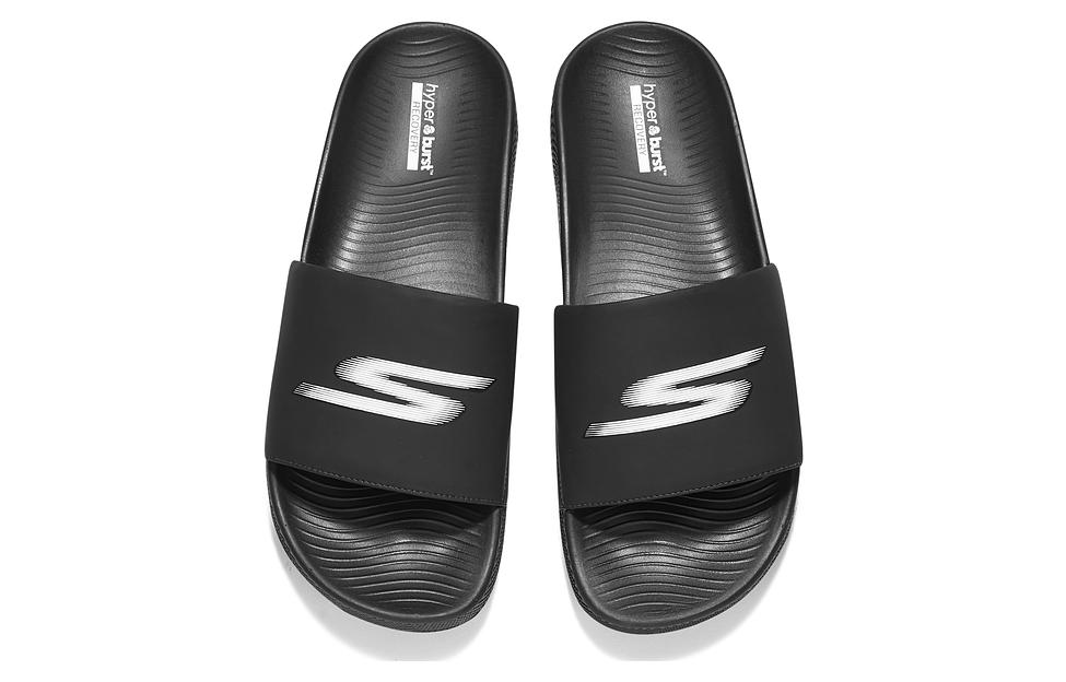 Lookbook 斯凯奇 黑色舒适拖鞋 229133-BBK