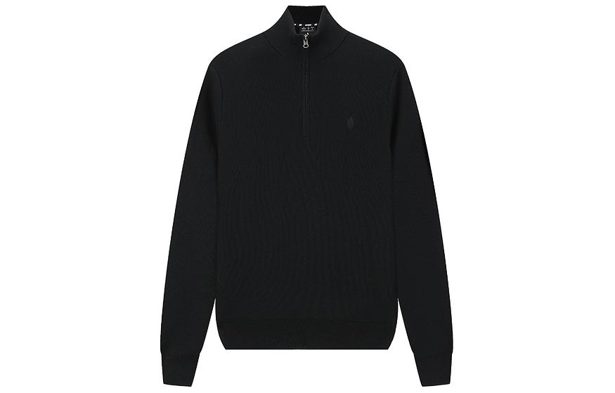 Skechers Slim Fit Solid Polo Collar Sweatshirt Carbon Black L423M192-0018