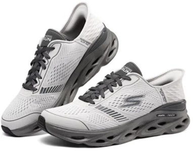 Skechers Slip-Ins 運動潮流閃穿逐浪 編織減震防滑耐磨回彈 低幫 休閒跑步鞋 男款 灰色 Lookbook Skechers Slip-Ins 運動潮流閃穿逐浪 編織減震防滑耐磨回彈 低幫 休閒跑步鞋 男款 灰色