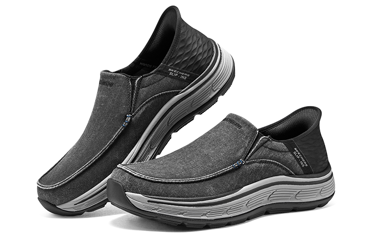 Shop Skechers Slip-ins Remaxed Fenick ''Gris Noir'' 204839-BLK