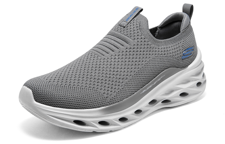 Lookbook Skechers 舒適百搭一腳蹬 耐磨透氣 低筒 生活休閒鞋 男款 灰色