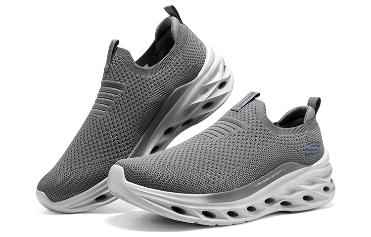 Shop Skechers 舒適百搭一腳蹬 耐磨透氣 低筒 生活休閒鞋 男款 灰色