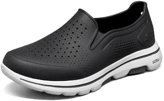 Lookbook Skechers 戶外一腳蹬輕便簡約運動涼鞋 黑白