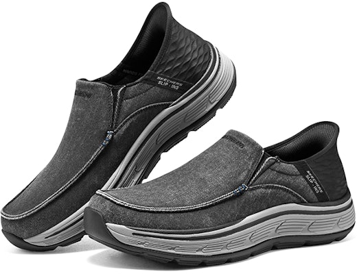 Skechers Slip-ins Remaxed Fenick 'Grey Black' 204839-BLK Shop Skechers Slip-ins Remaxed Fenick 'Grey Black' 204839-BLK