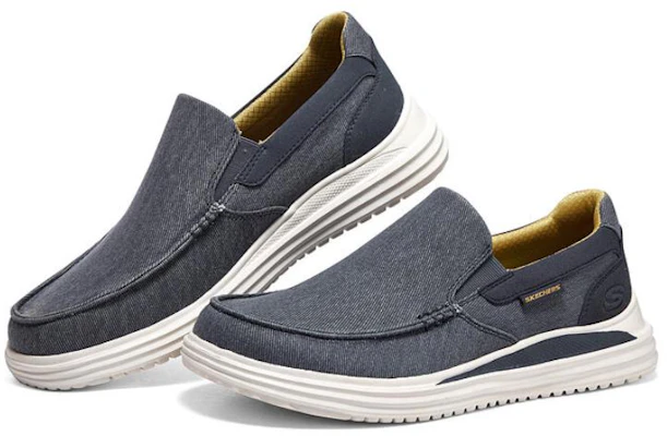 Skechers Slip Resistant Lage Slip-On Sneaker ''Donkerblauw'' 204785-NVY Lookbook Skechers Slip Resistant Lage Slip-On Sneaker ''Donkerblauw'' 204785-NVY