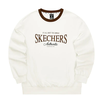 Skechers Soft Colorblock Casual Sweatshirt Cotton Candy White L324M049-0074