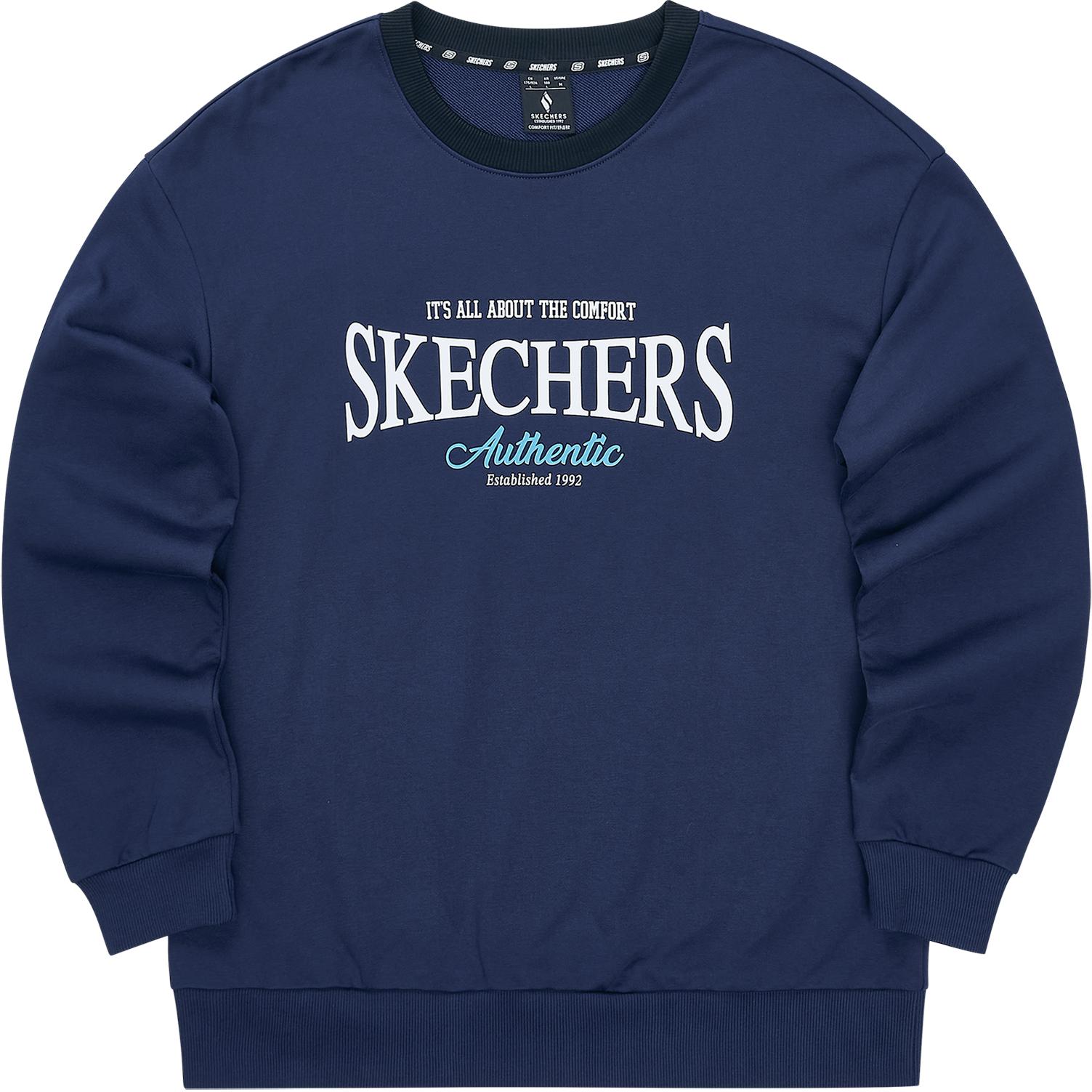 Skechers Soft Comfort Casual Sports Sweatshirt Navy Blue L324M049-00DU