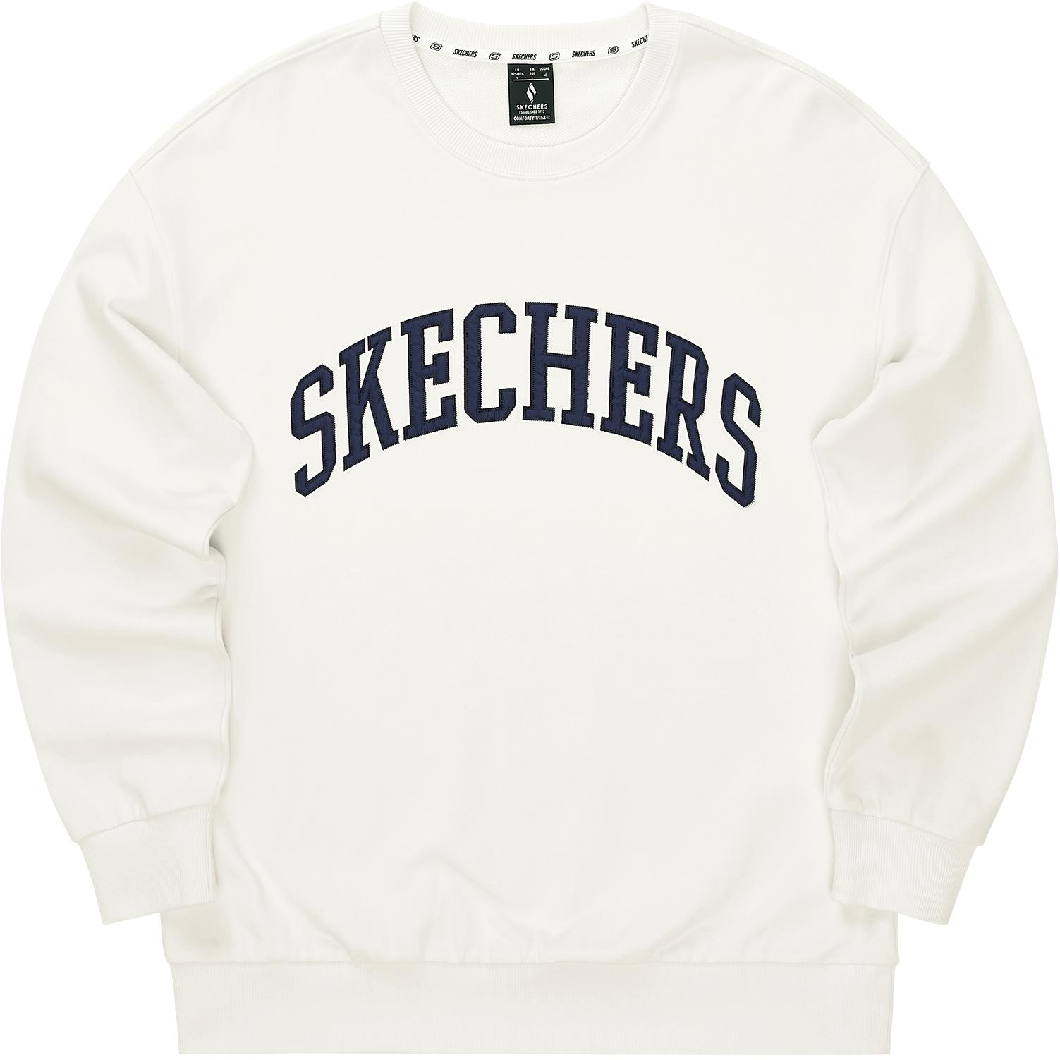 Skechers Soft Comfortable Casual Unisex American Sweatshirt - Marshmallow White L324U065-0074