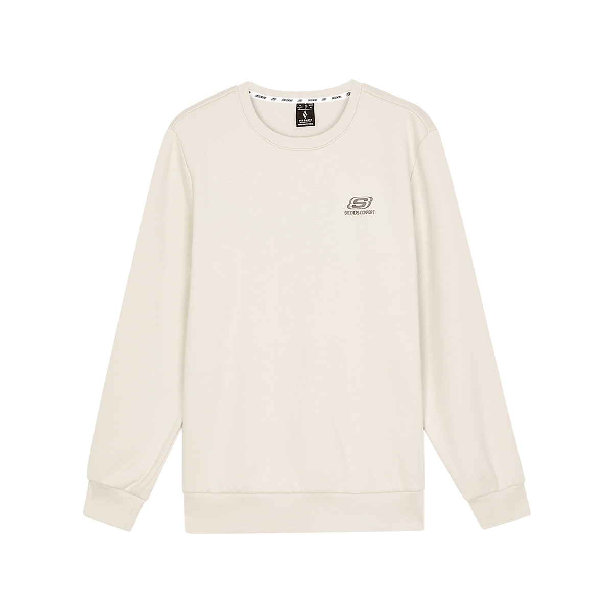 Skechers Soft Touch Crewneck Fleece-Lined Sweatshirt Unisex Light Brown L424U170-0046