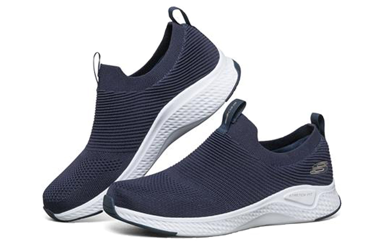 Lookbook Skechers Solar Fuse Instapper Donkerblauw ''Navy Blue White'' Schoenen 52759-NVW
