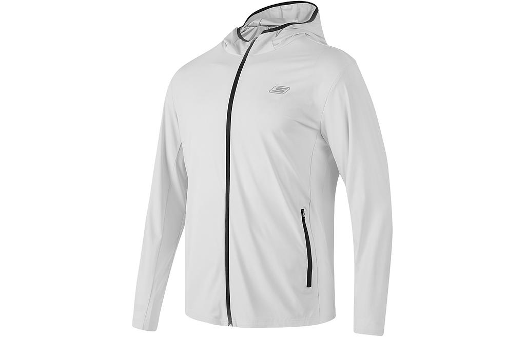 Skechers Solid Color Hoodie Jacket Light Gray Casual Outerwear P223M081-00PD
