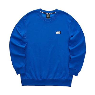 Skechers Solid Color Knit Crewneck Sweatshirt Sky Blue L423M076-00JG