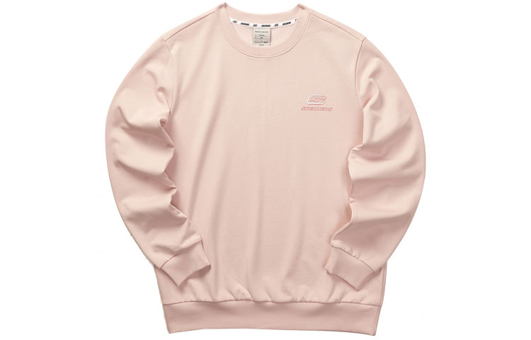 Skechers Solid Color Logo Crewneck Long Sleeve Sweatshirt Pink Unisex L323U122-01NK