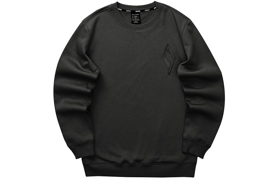 Skechers Solid Color Loose Pullover Sweatshirt Carbon Black L323M051-0018