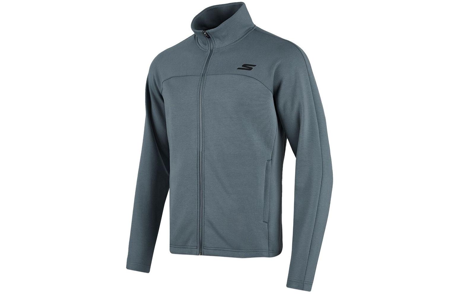 Skechers Solid Color Stand Collar Outdoor Running Jacket - Dark Gray P423M057-00VB