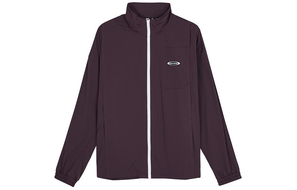 Skechers Solid Color Zip-Up Collared Breathable Athletic Jacket Maroon L224M048-02JB