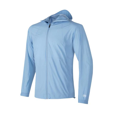 Skechers Solid Color Zip-Up Hoodie Breathable Jacket Tempting Blue P224M055-00MU