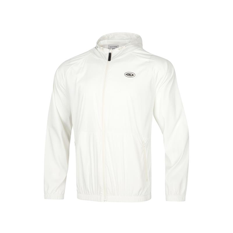 Skechers Solid Color Zip-Up Hoodie Jacket - Marshmallow White P222M058